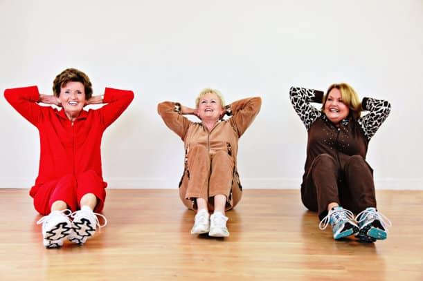 Three women exercising